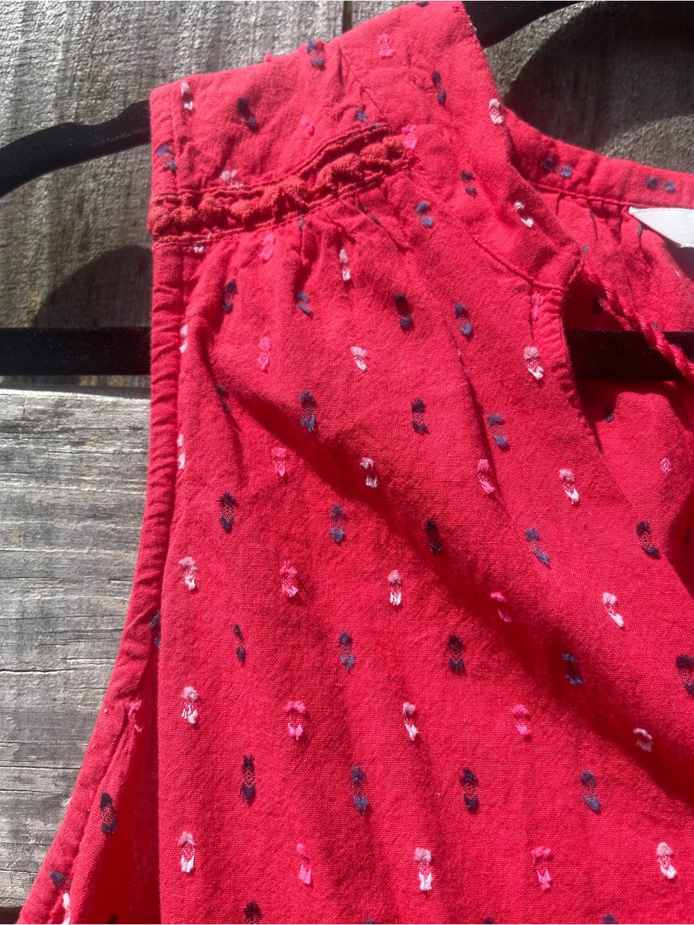 crown & ivy Coral Red Sleeveless Tie-Front Boho Tunic Sz M - Picture 4 of 11